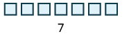 The image shows seven outlined gray boxes with the number 7 written underneath them.