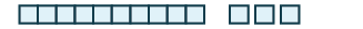 Ten light blue blocks aligned horizontally, followed by a gap and then three more blocks. This simple graphic might illustrate quantities, data segments, or a step-by-step process.