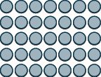 The image shows uses circles to demonstrate the multiplication problem of 5 × 7.