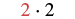 The image displays the number '2.2', with the first '2' in a red hue, followed by a black dot and another '2' in black, against a clean white background.