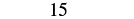 The number 15 is prominently displayed in the center of a plain white background.