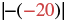 The absolute value expression |-(-(-20))| is displayed, with the number -20 highlighted in red.