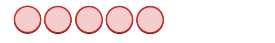 Five light red circles, uniformly spaced, are arranged in a horizontal line against a plain white background.