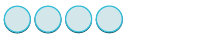 Four light blue circles with blue outlines are arranged horizontally on a white background, suggesting a selection or progress indicator.