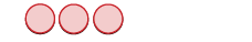 Three light red circles with dark red outlines are arranged horizontally on a white background.