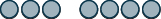 Two distinct groups of dark-outlined gray circles are displayed on a white background: a set of three on the left and a set of five on the right.