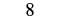A single black numeral '8' is displayed against a stark white background.