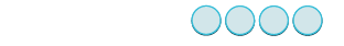 Four light blue circles with blue outlines, arranged horizontally on a white background, potentially indicating a loading state or steps in a process.