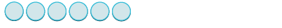 Five light blue circles, outlined in a slightly darker blue, are arranged horizontally across a white background.