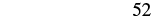 The number '52' is displayed in black text on a plain white background, positioned towards the right side of the image.