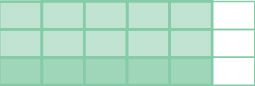 The image shows green blocks to demonstrate the fraction problem given.