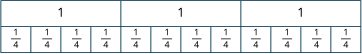 The image shows blocks to demonstrate the fraction division problem given.