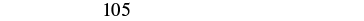 The number 105 is displayed in black text against a plain white background, centered in the frame.