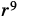 The expression r^9 is displayed on a white background.