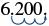 The number 6.200 is shown with three blue curved arrows pointing left under the digits '200', visually representing a three-place decimal shift or counting of digits.