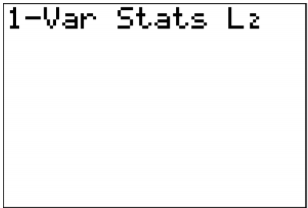 TI-84 calculator screen displaying the command header '1-Var Stats L2' with no results yet shown.