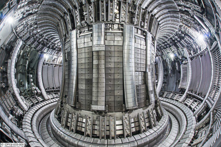 A photograph of The Joint European Torus (JET) tokamak fusion detector.